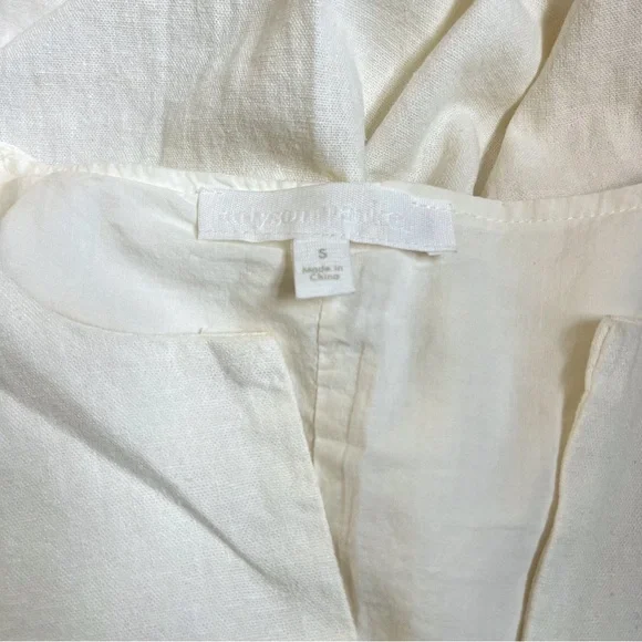 ADYSON PARKER Cream Sleeveless Sundress Hi Low Maxi Linen Dress - Picture 8 of 9